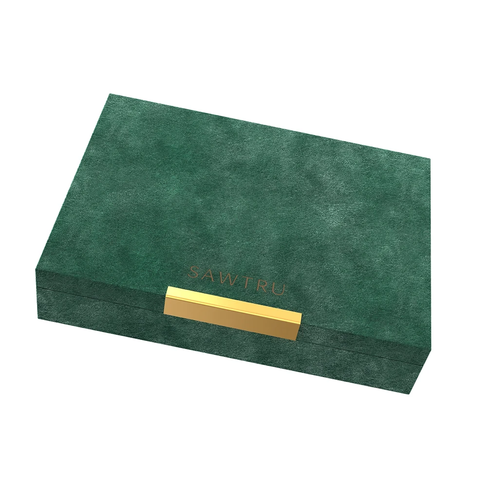 Luxury fur leather new design wooden box different color box accept custom logo luxury packaging wood box