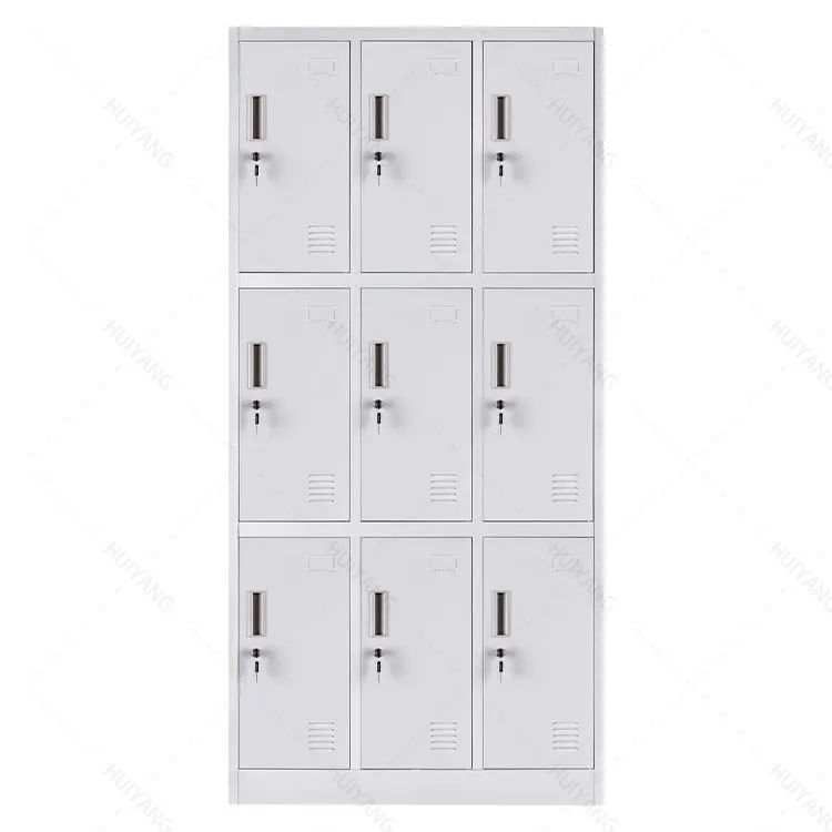 Wholesale customized casier Metal gym sport school 9 door Steel storage locker Cabinet school lockers for storage