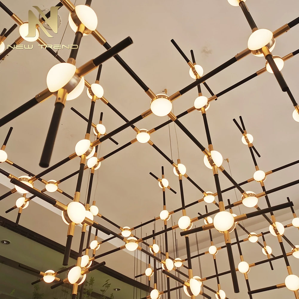 Contemporary Indoor Decoration Show Room Villa Staircase Mall Acrylic Chandelier Light