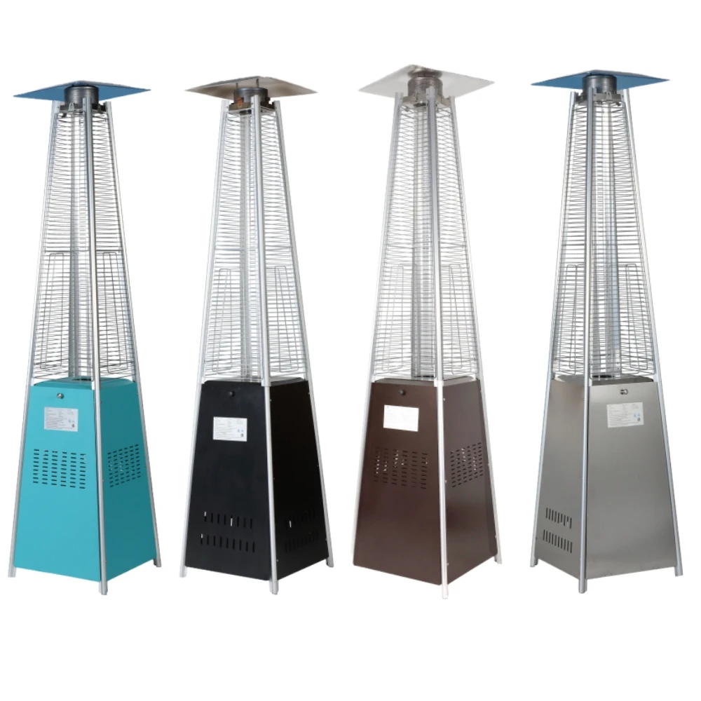 Premium stainless steel pyramid patio heater, freestanding propane gas heater for outdoor warmth