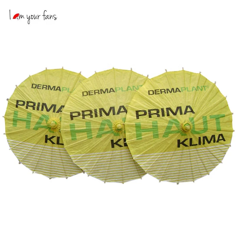 Wholesale Paper Wedding Umbrella White Parasols Custom Handmade Plain Craft Umbrella with Wooden Handle