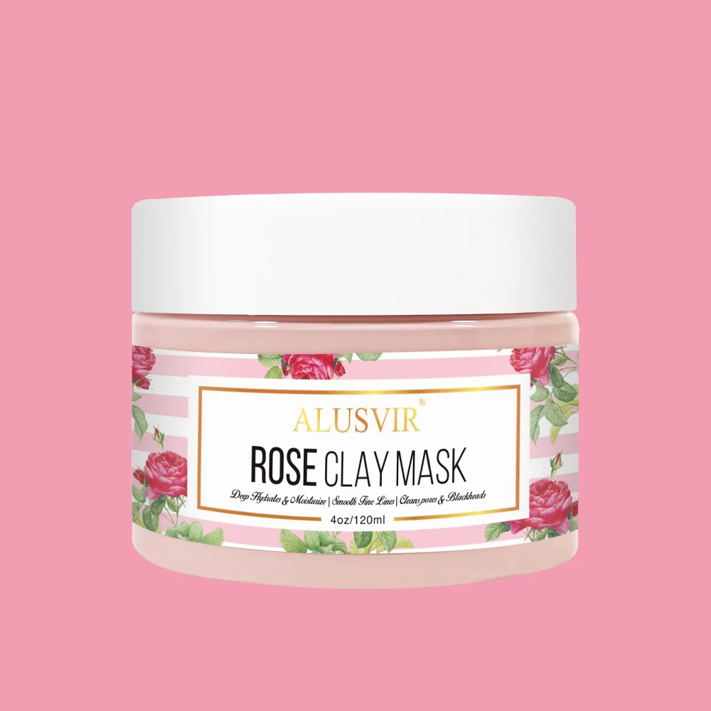 In Stock Best Natural Skin Care Hydrating Brighten Detox Shrink Pores Smooth Face Kaolin Rose Pink Clay Face Mask