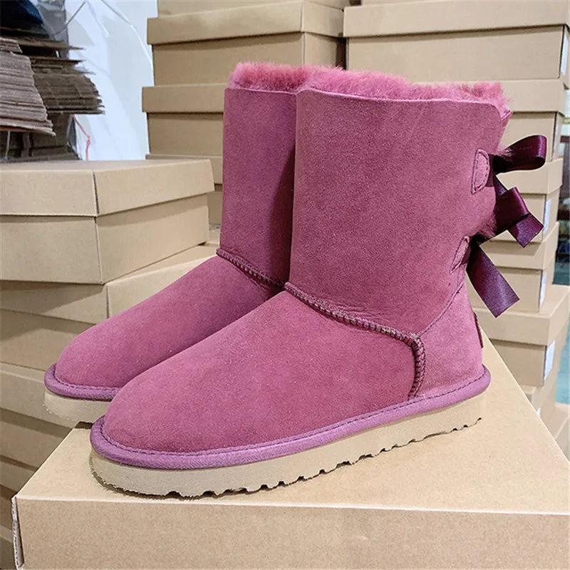 2022 Wholesale Fashion Sheepskin Women Shoes Multi-colored Fur snow boots For Winter