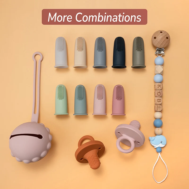 Portable Soft Baby Bpa Free Silicone Finger Toothbrush Teether For Children Oral Hygiene Teeth Clean Training