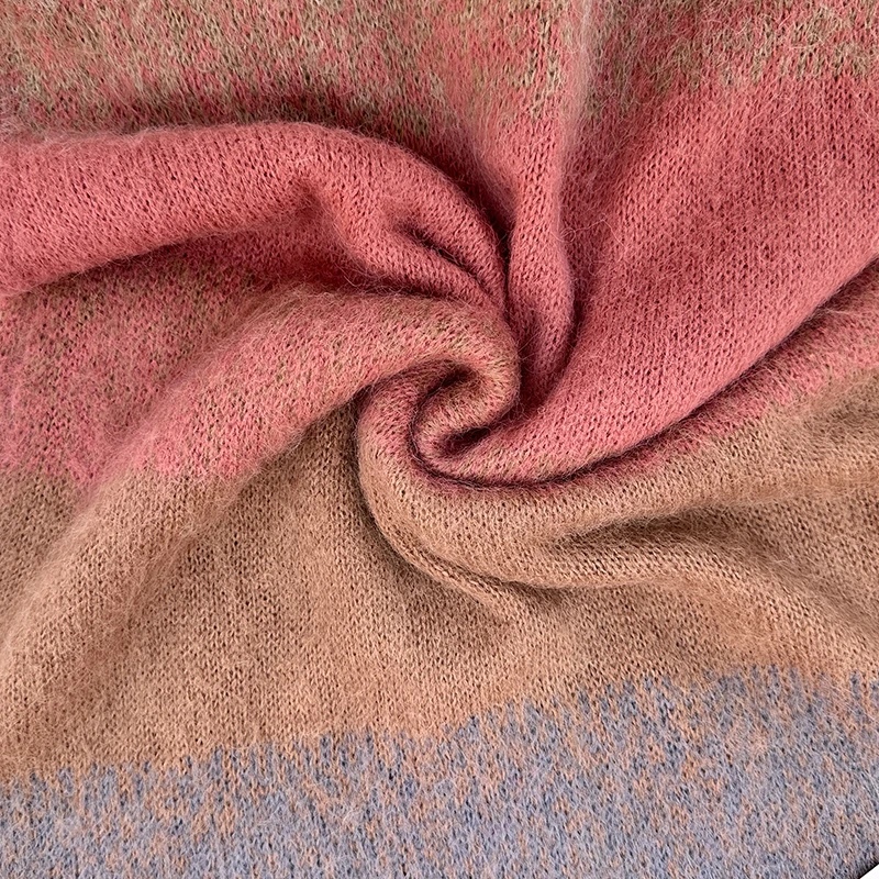 Custom OEM & ODM Logo Sweater women Jacquard design knitwear ladies Knitted Girls winter knit top women cardigan sweater