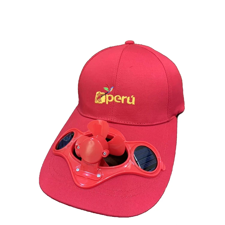 Custom Logo Men Women Summer Solar Powered Baseball Cap Fan Hat