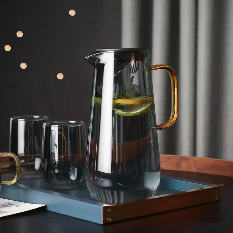 Cold Water Clear Jug Glass Drink Ware Juice Glass Jug Tea Pitcher Borosilicate Glass Water Pots & Kettles All-season Sustainable