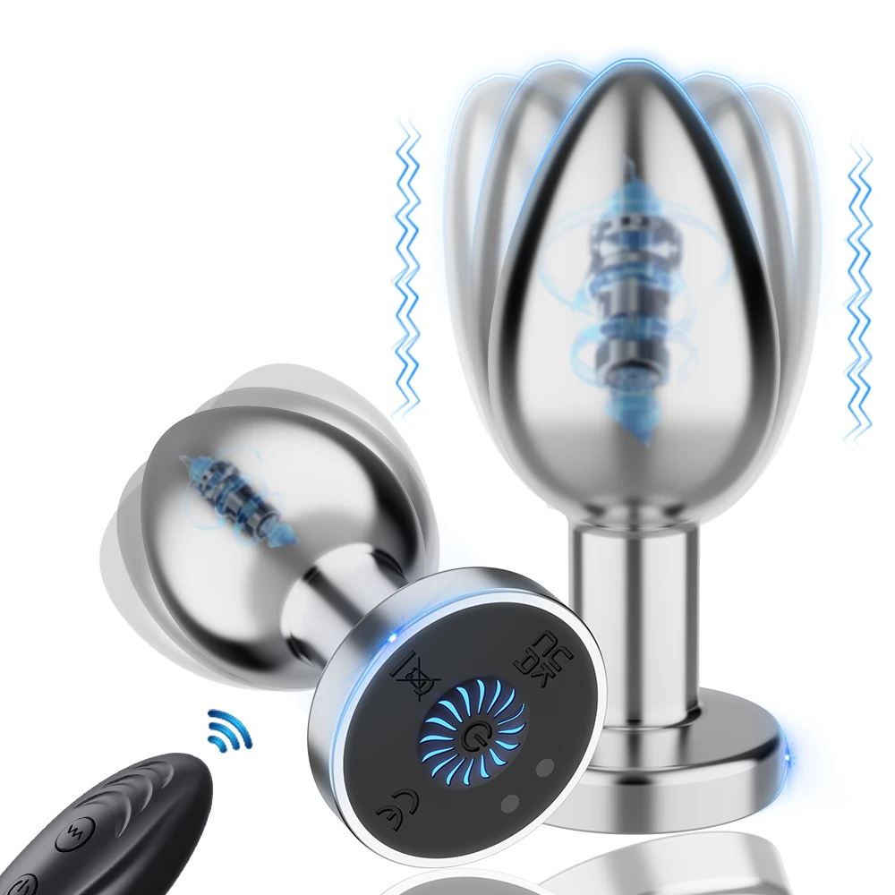 Wireless Remote Control Anal Plug Small Vibrating Butt Plug Metal Anal Vibrator Prostate Massager Anal Sex Toy For Men Women