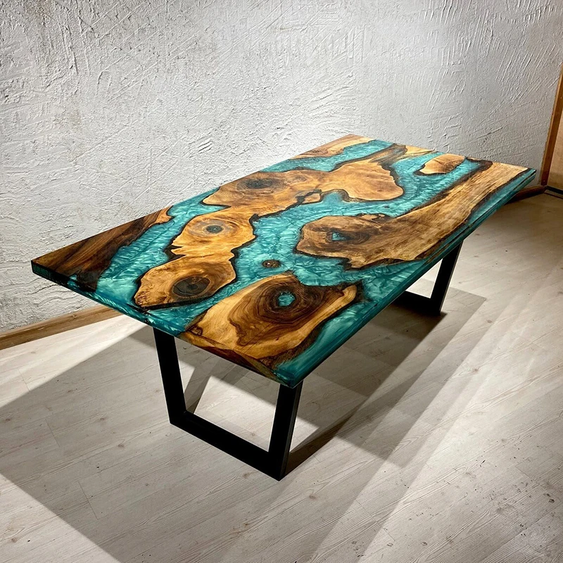 Ready To Ship Product Modern 120*60*75Cm Cycle Marine Decoration Wood Table Haute En Cookware Tables Resin Epoxy