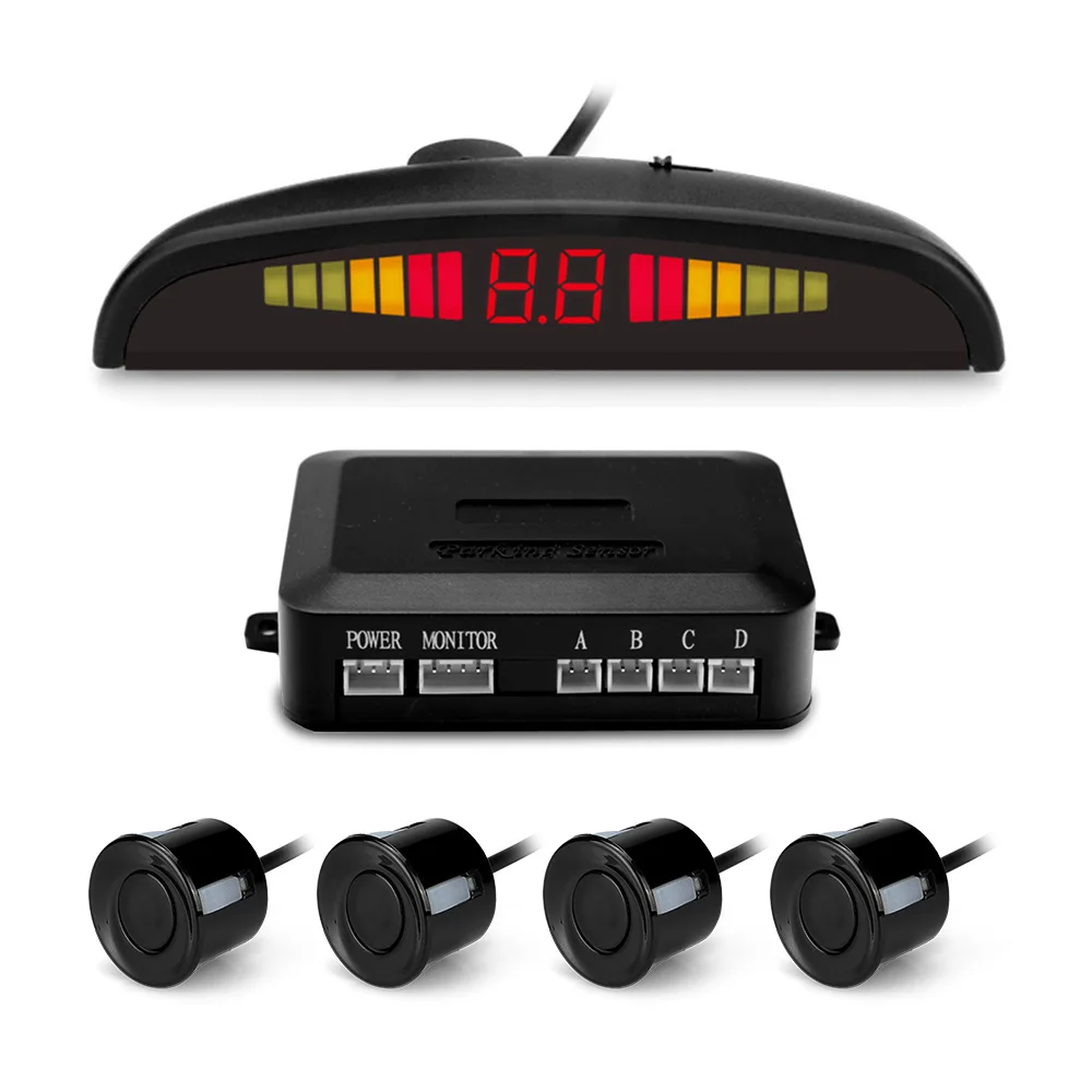 Parking Sensor Auto Parktronic Kit LED Display Auto Parking Radar with 4 Sensors Reverse Backup Monitor Detector System