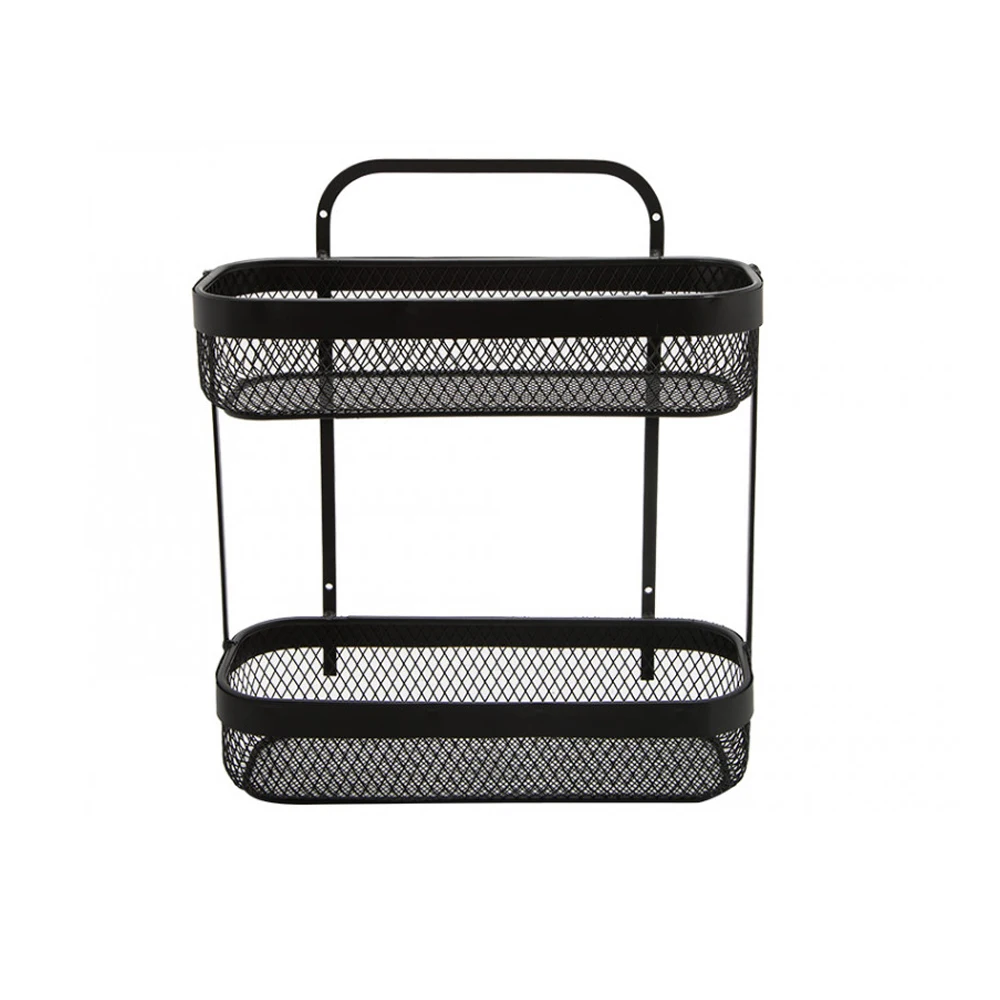 2023 Metal Wire Mesh Basket Fruit Snacks Sundries Storage box with Wood Handle mesh storage basket iron storage basket