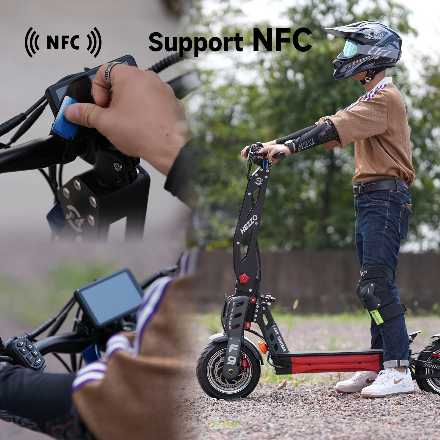 HEZZO US EU Warehouse scooter 60v 8000w Dual Motors Powerful 90Km/h Electric Scooter Fat Tire Foldable 40Ah NFC Off Road Scooter