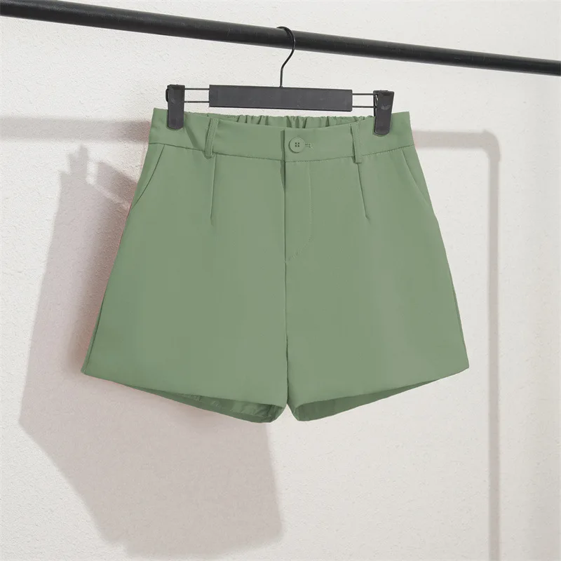 Women Summer S-5XL Plus Size A-line Suit Shorts Female Wide Leg High Waist Shorts