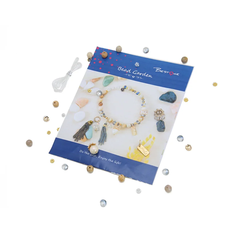 Bestone Original Design Unfinished Bracelet Bead Bracelet Kits  DIY Kits for Jewelry Making with Chain Tassels
