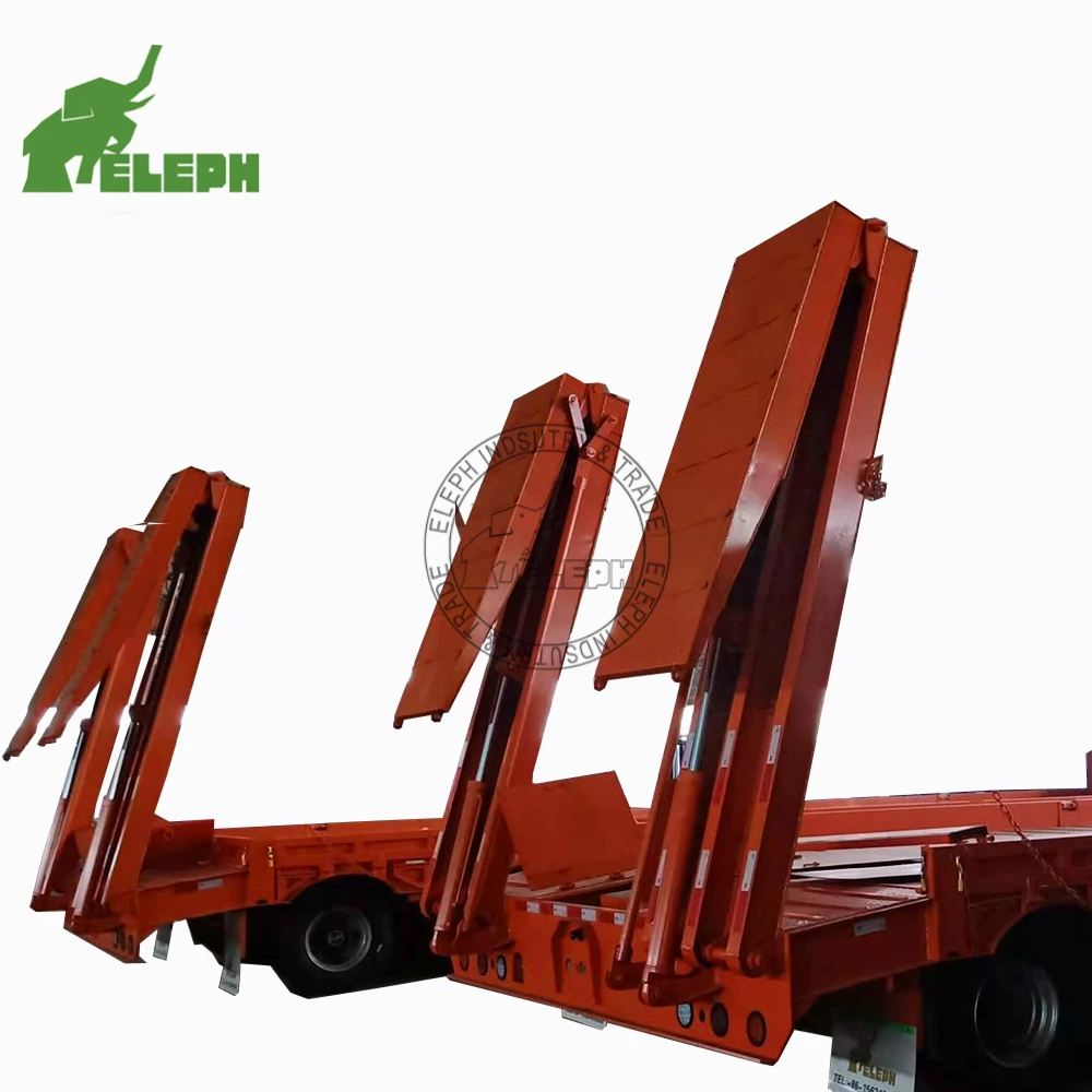 4 оси Heavy Duty усиленный низкорамный полуприцеп грузовика 80 тонный
