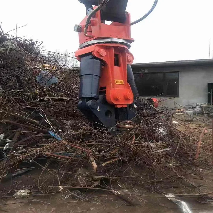 Smash Tool Rotate Demolition Rebar Cut Off Double Cylinder Hydraulic Shears For Excavators