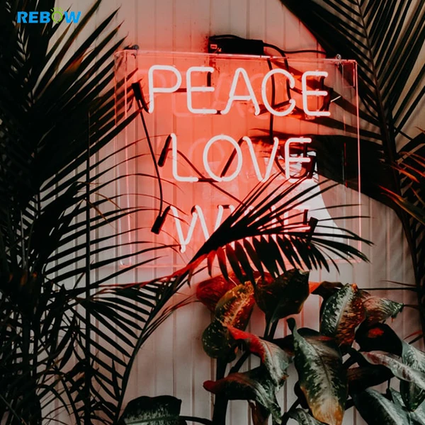 Rebow No Moq Japan Acrylic Led Neon Sign Custom Made Neon Sign Good Vibes Only Neon Sign For Wall