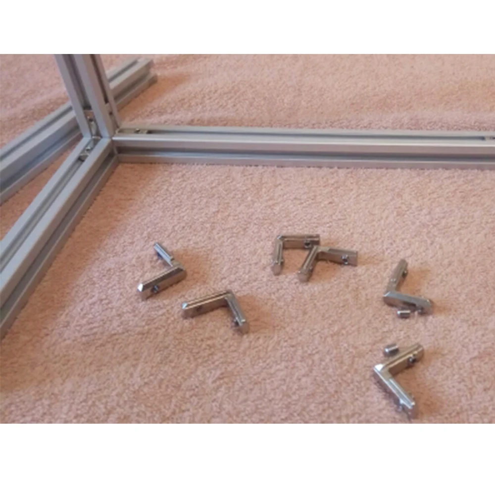 20s L Shape Silver Inner Corner Connector Joint Bracket with Screws for 2020 Aluminum Profile with slot 6mm
