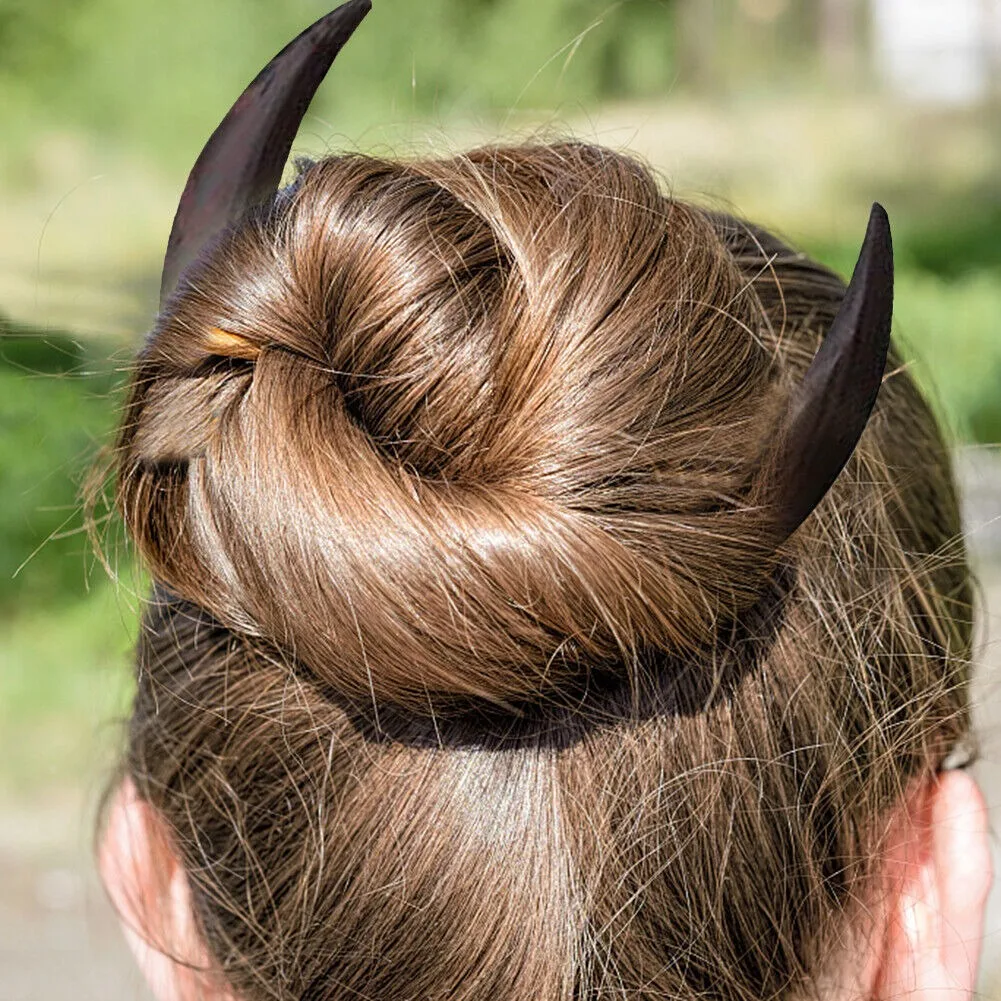 Hair Accessories Light Weight Retro Moon Hair Styling Tool Moon Hair Fork Moon Hairpin For Women Hand Carved Clip