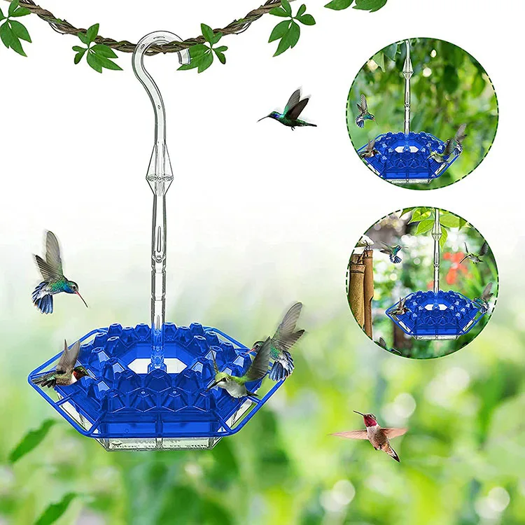 Forest Garden Hook Hexagonal Hole Pet Wild Bird Hummingbird Water Feeder Hanging Vajilla De Aves Supplies Products Accessories