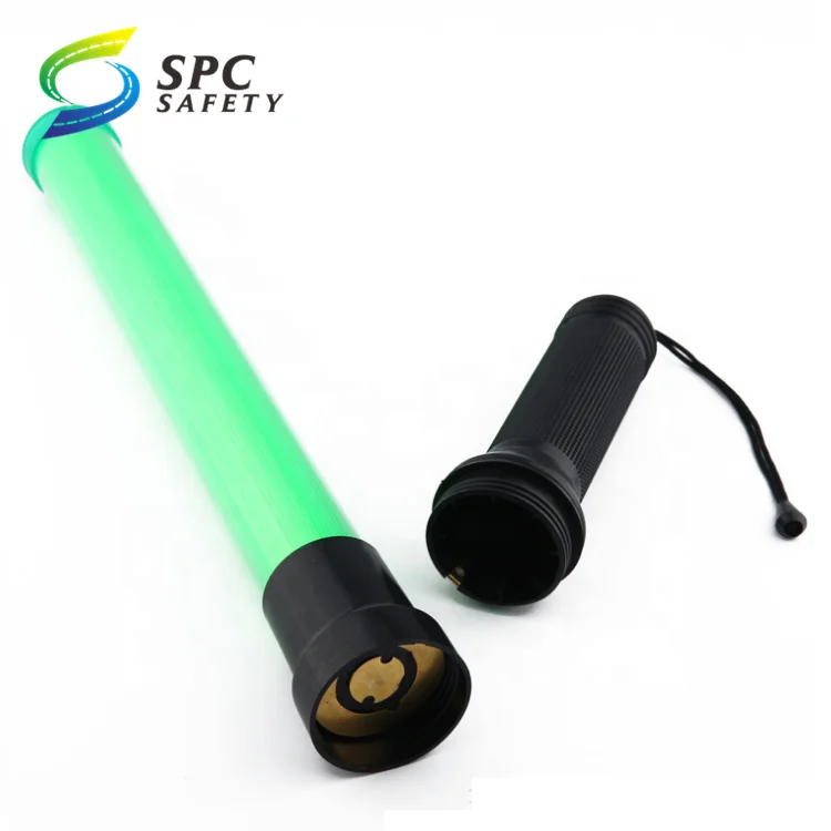 Hot Selling Green Led flashing signal light stick rechargeable Roadway traffic control guide safety batons for sales