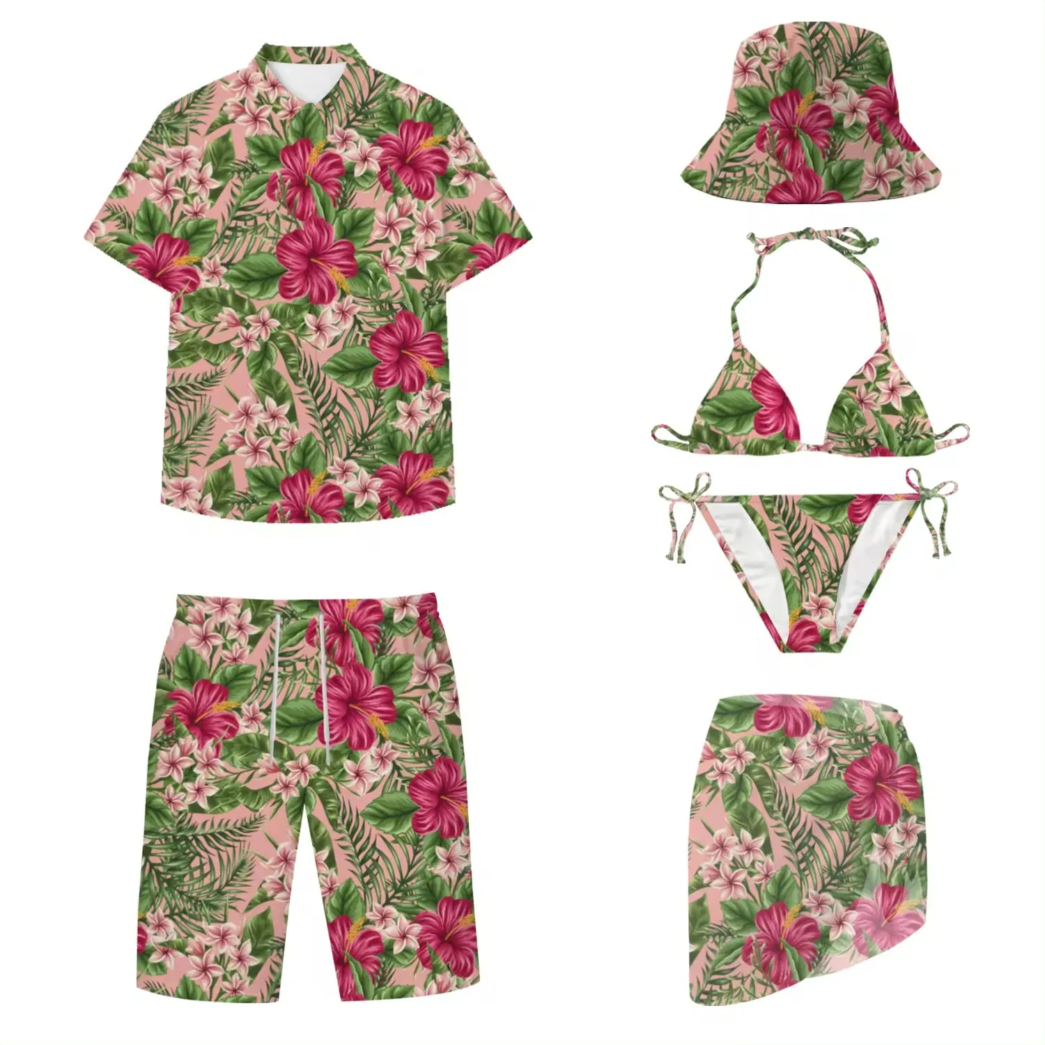 Huilin 2024 Factory Custom Logo Pattern Printed Beach Sarong Pareo Shorts Cover Up Swimwear Beachwear For Women Men