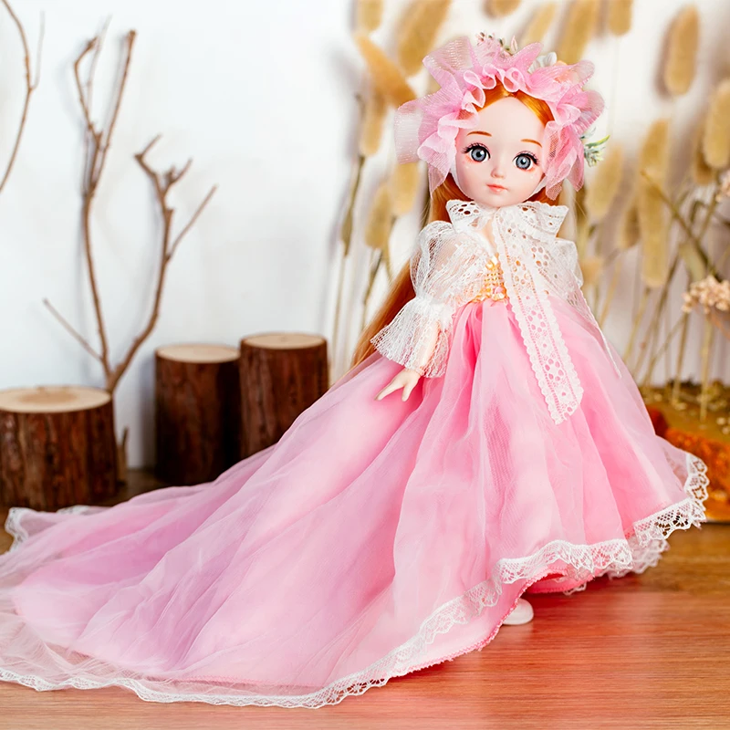 12 Inch Dress Up Dolls Set Girl Plastic Diy Toys Frozen Doll Novelty Gifts For Girl Present Fashion Princess Doll