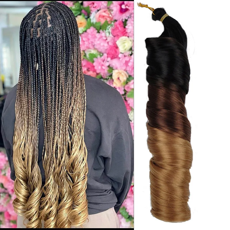 French curls wholesale synthetic ombre curly braids spiral curl braiding hair extensions
