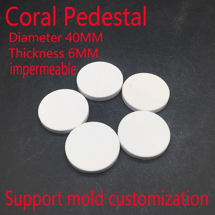 
SPS Button Coral Severed Limb Base Hexagonal Round Ceramic Base 40mm Custom Made for Breeding Base 