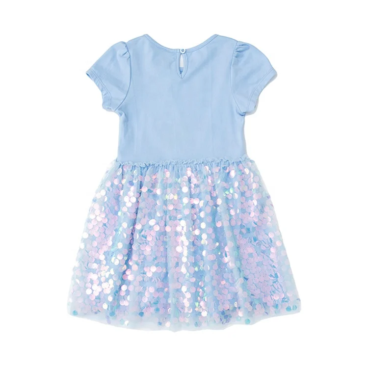 Производственная торговля, Детская индивидуальная печатная принцесса с блестками, детская одежда, повседневное милое платье для девочек