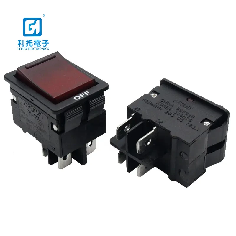 Approach SS-005 DPDT 4-20A reset circuit breaker switch rocker thermal overload protector switch with lights