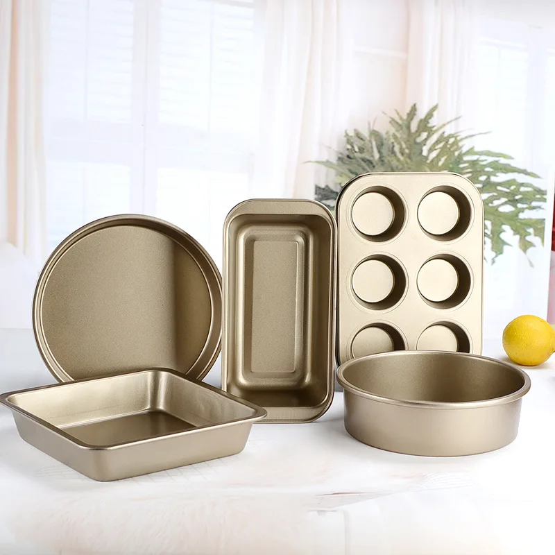
5pcs/set Cake Mold Bread Pan Pizza Pans Set Baking Mold Baking Pan Toast Chocolate Biscuit Dessert Mold 