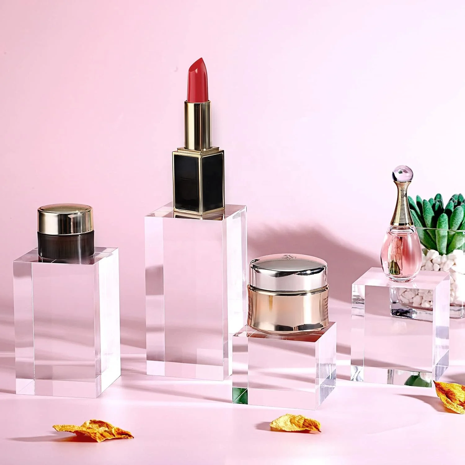 HQ Premium Acrylic cube display risers Transparent Solid Acrylic Display Blocks Figures organizer holder for Photography Props