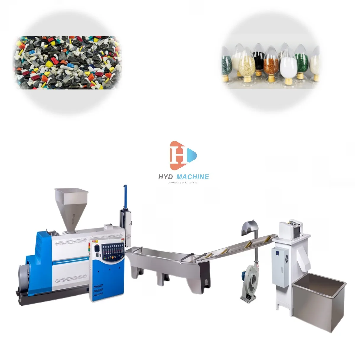 Best selling pellet recycling machines plastic granulator for pp pe film