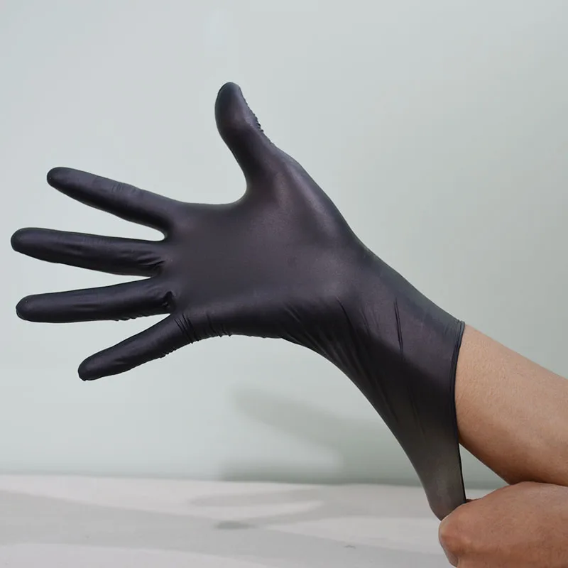Black custom Textured nitrile glovees disposable Powder Free latex nitrile glovees manufacturers malaysia wholesale