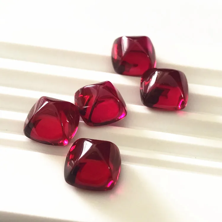 Roomy Loose Gemstone for jewelry making square ruby sugar loaf cabochon cut green gems blue sapphire stone