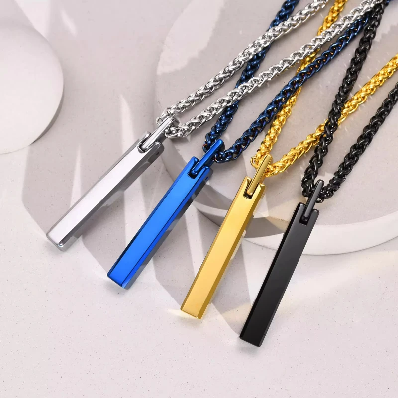 Titanium Steel Square Column Urn Necklace Essential Oil Pendant Perfume Bottle Memorializing Pets Cinerary Caskets