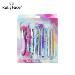 makeup brush 8pcs makeup brush rainbow hair colorful wooden handle brush makeup