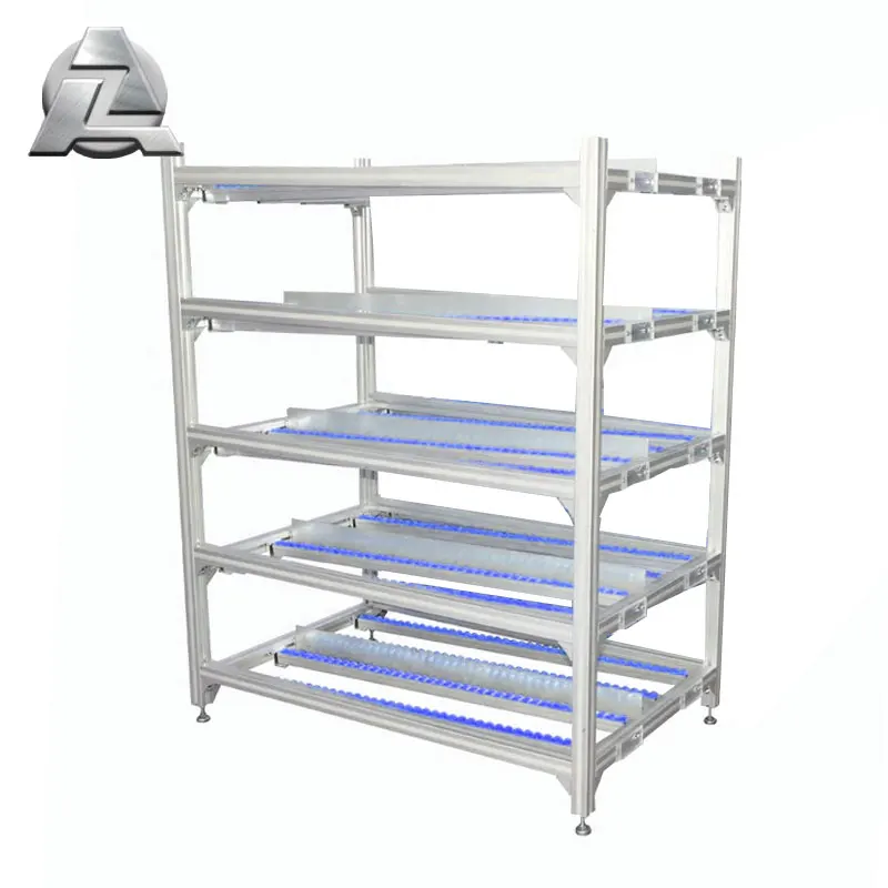 Hot sale conveyor line Aluminum t slot fluent shelves rack shelves with roller