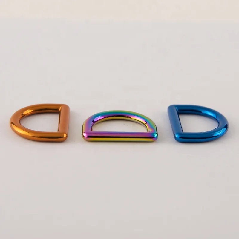 Custom Nickel Free Rainbow Color 25mm D Ring Belt Buckle For Strap