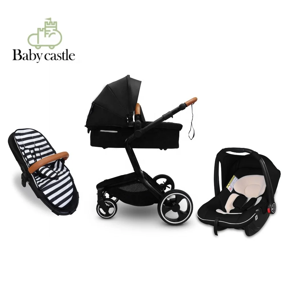 fashion alum tube 600D oxford baby carriage baby buggy 3 in 1 baby stroller with EN1888  ASTM F833