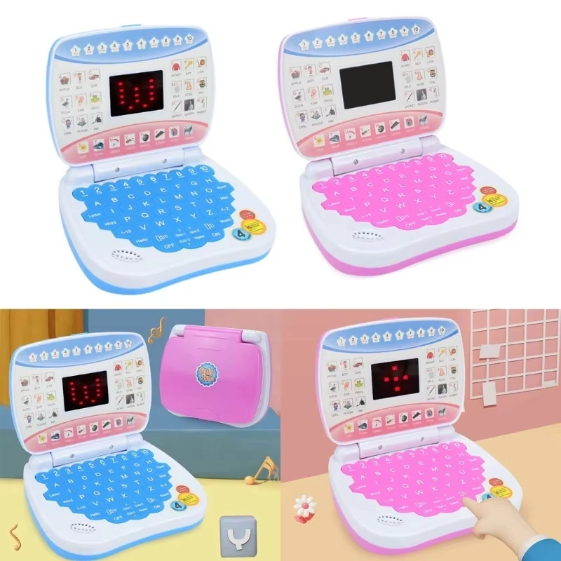 Jumon Baby Electronic English Learning Laptop Toy Enlightenment Laptop Computer Early Education Playing Toy for Boys Girls