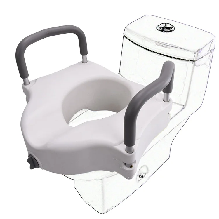 High Quality Bathroom Plastic Commode Toilet Seat With Armrest    SC7060B