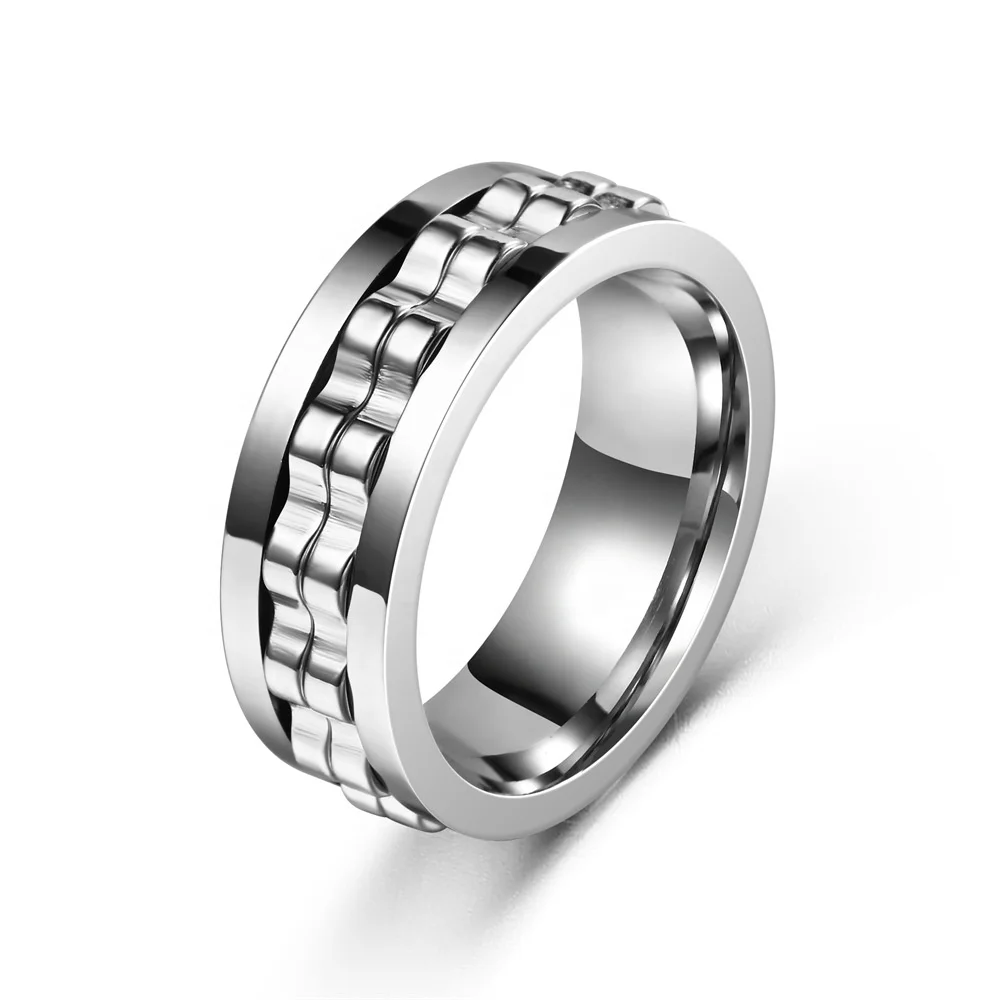 2024 new men and women decompression anti-anxiety gear rotatable ring factory wholesale