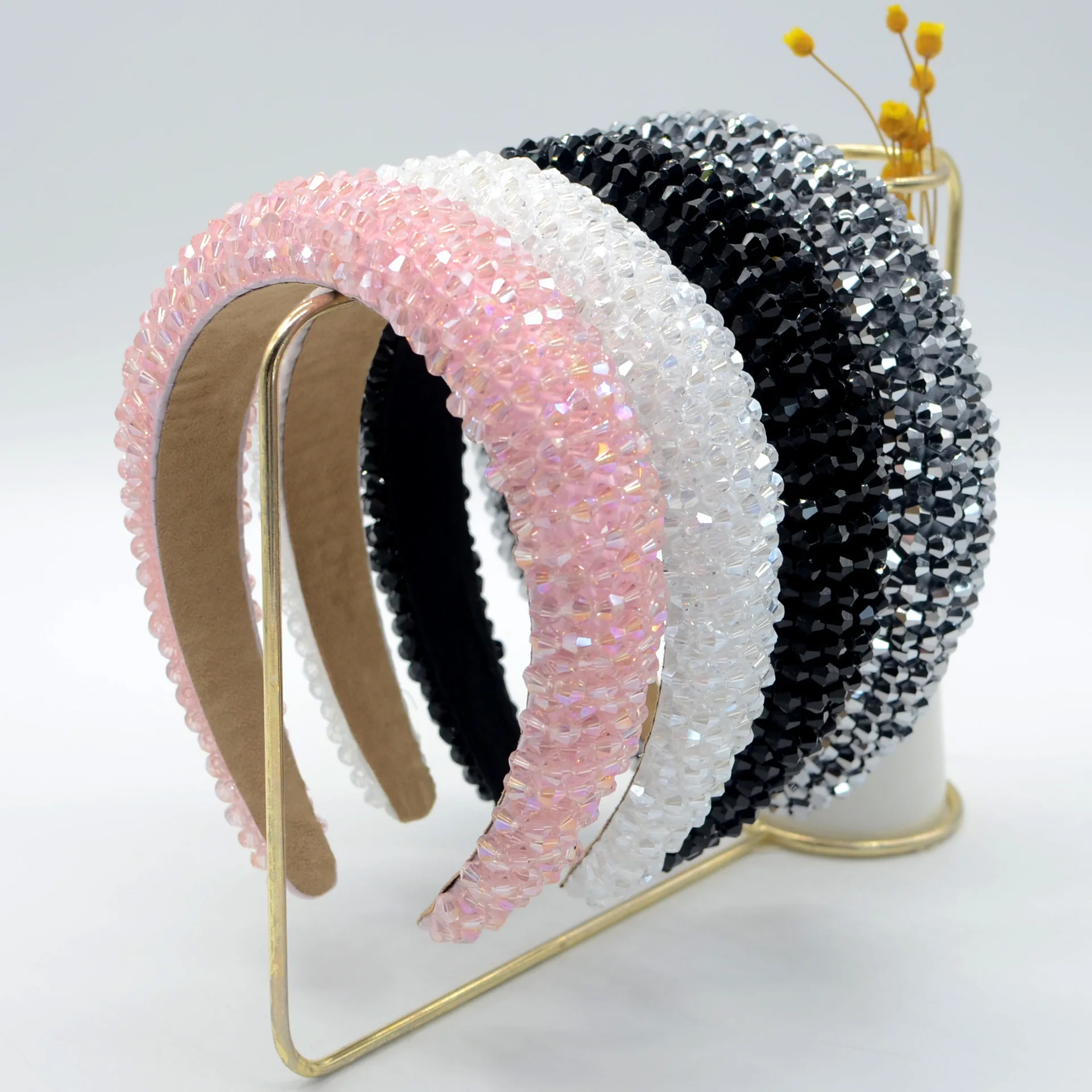 BH-062 Designer Design Popular Baroque Little Girls Crystal Beaded Headbands Luxury Rhinestone Headbands For Women