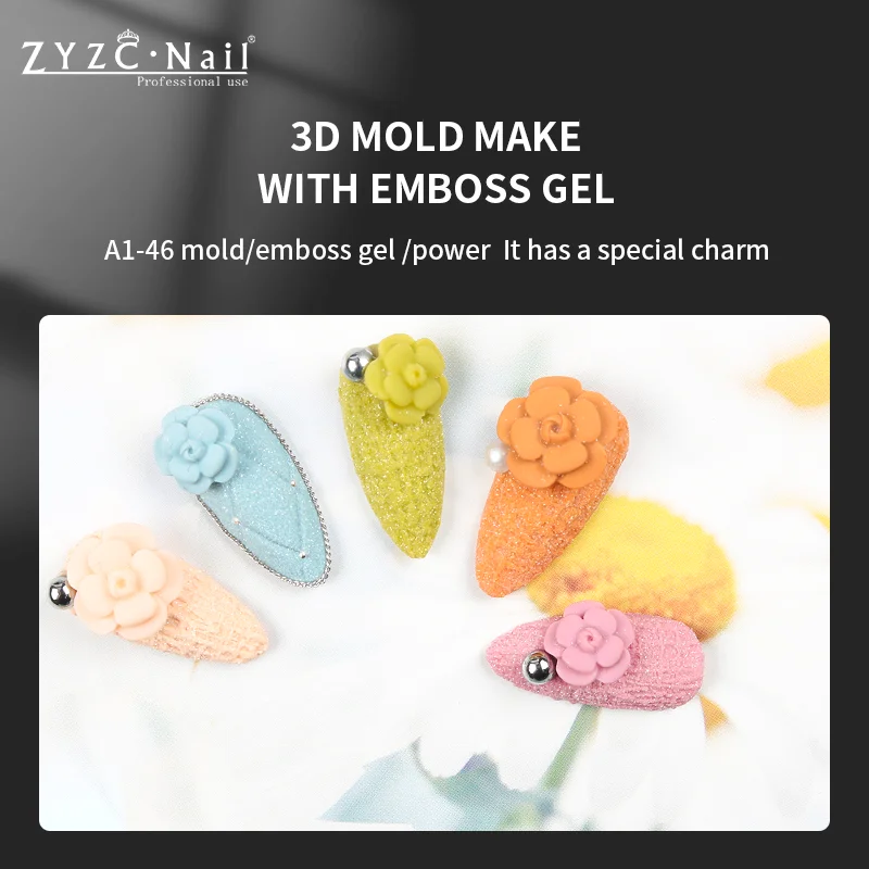 ZYZC Nail art Mold gel Rhinestone ornament DIY New nail 3D jewelry create Silicone mold  Crystal clear UV Mold Gel Polish