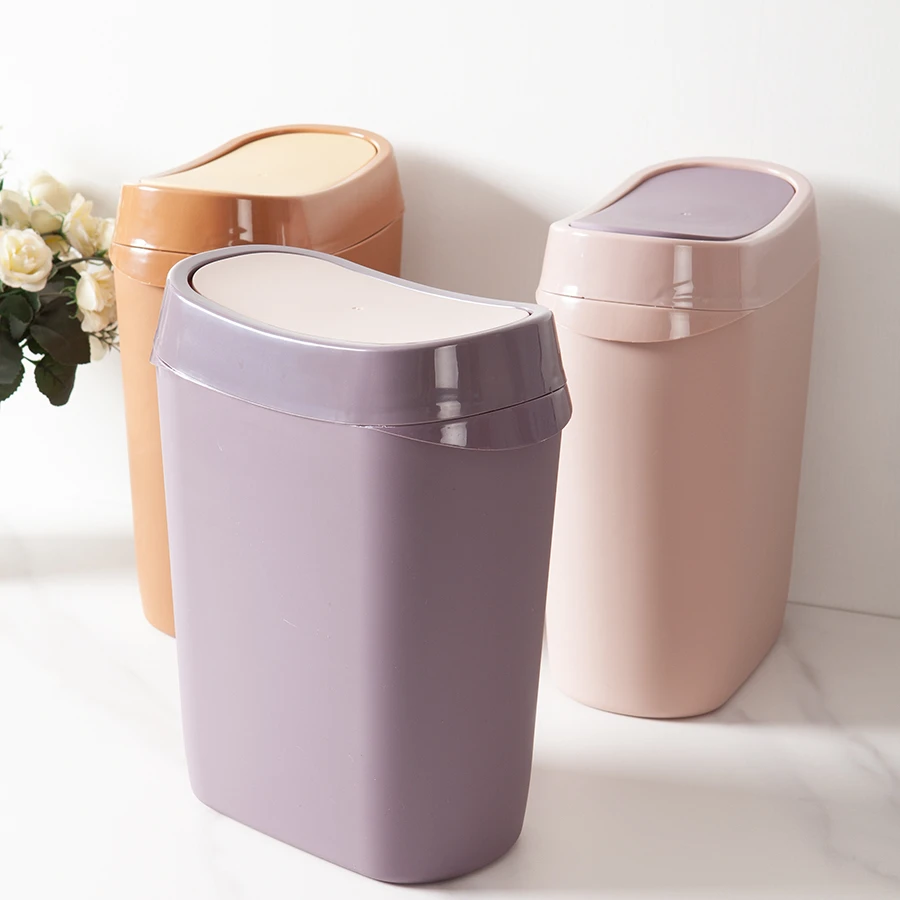 food waste basket bin for kitchen bathroom tacho de basura with lid plastic car wastebasket toilet trash can
