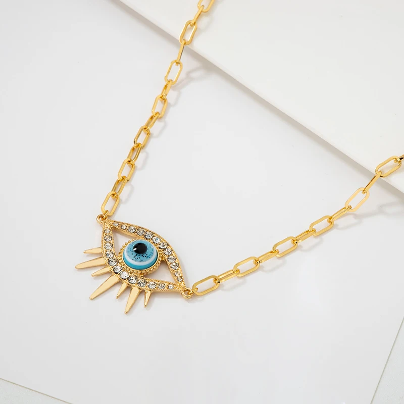 custom jewelry pendants 18k Gold Plated Iced Out Eye of Horus Egypt Protection Cross Pendant Necklace