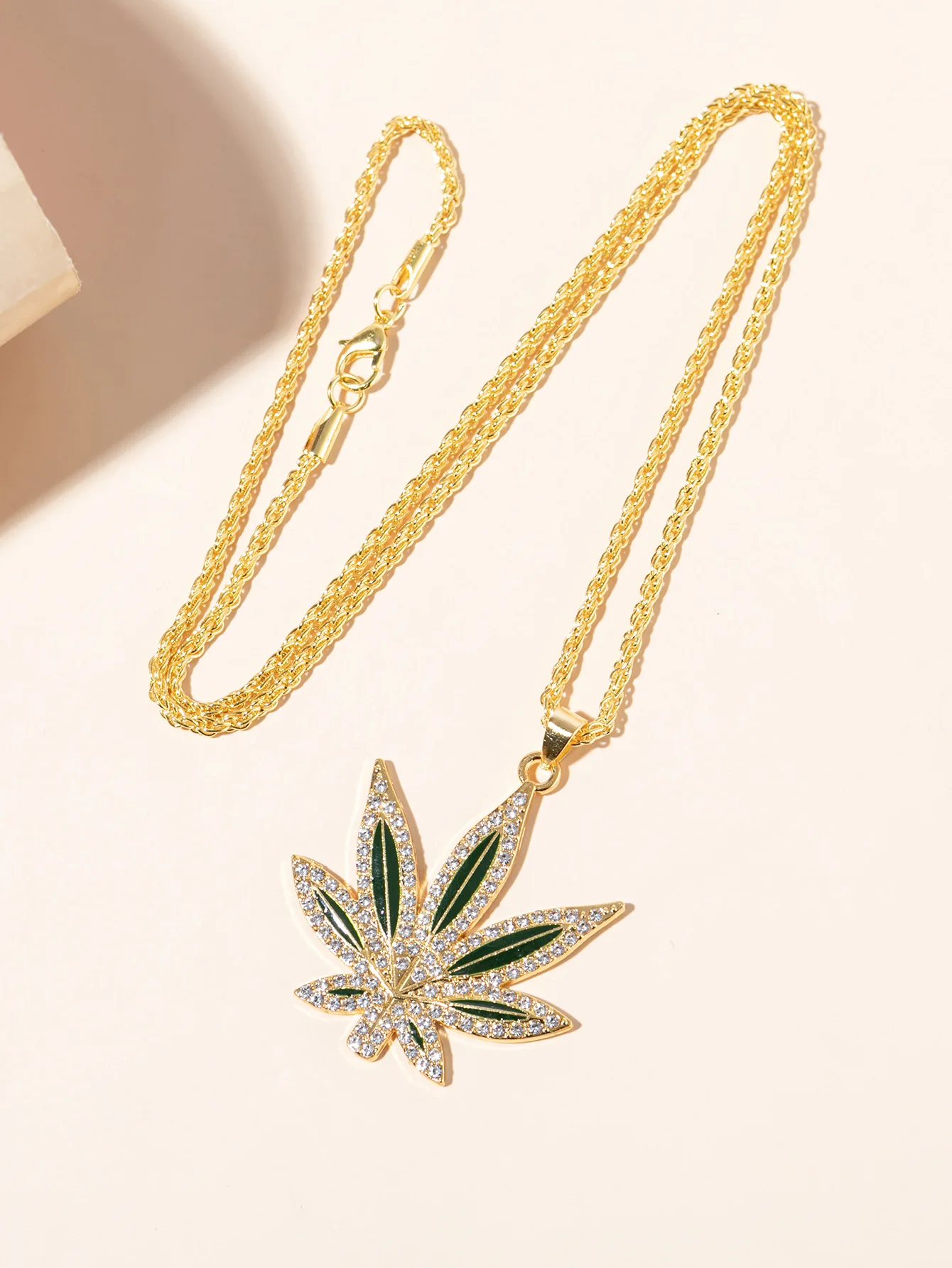 Ожерелье с подвеской в виде листа в Корейском стиле, ожерелье, цепочка, ювелирные изделия