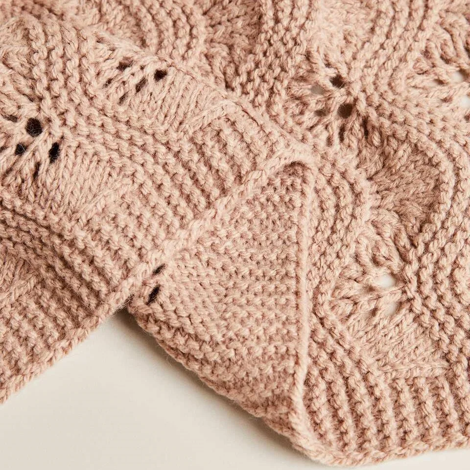 Wholesale Soft and Skin-friendly Blanket Wave Striped 100% Cotton Knitted Throw Blanket for Kids Baby LYT